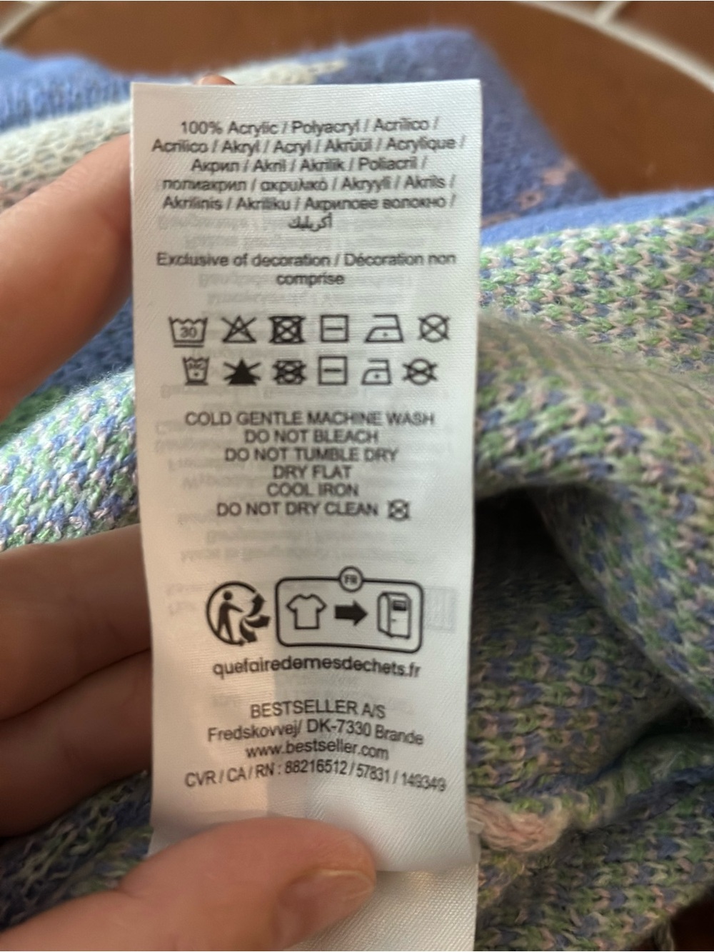2 for $20 Noisy May Lavender Argyle Button-Front Cardigan with Green and Cream - Picture 7 of 8